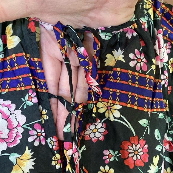 Johnny Was Womens Lookout Electra Silk Printed Tunic Shirt Size XS Boho Hippie‎ - Picture 4 of 11